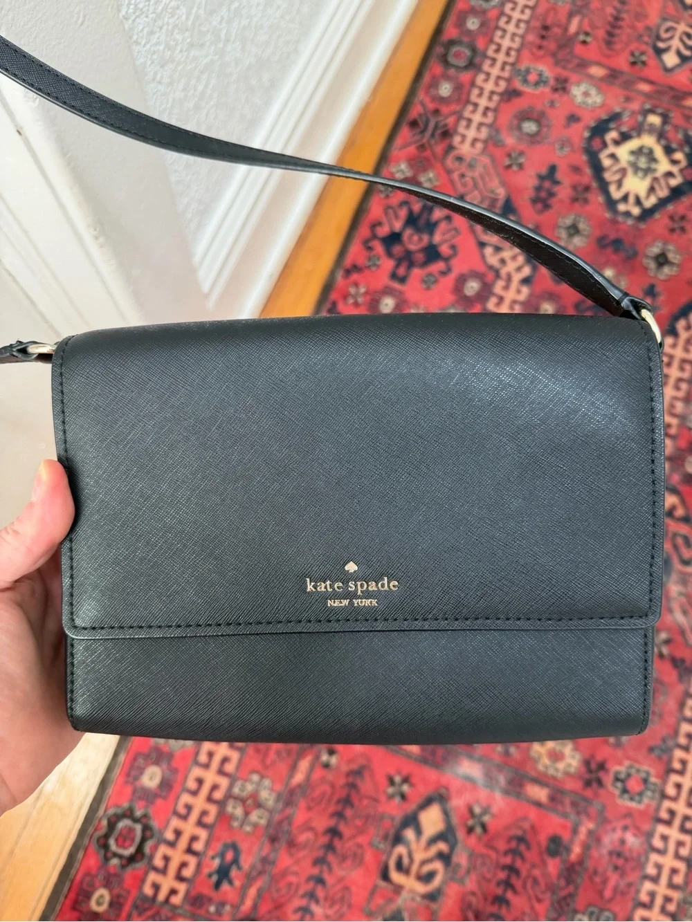 kate spade black leather crossbody bag